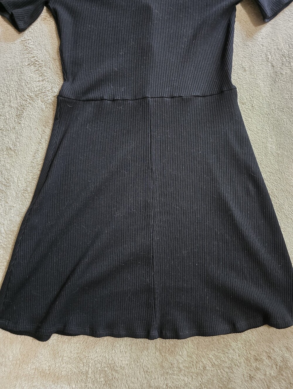Reformation Cardinal Black Ribbed Mini Dress Size Large - Picture 9 of 11